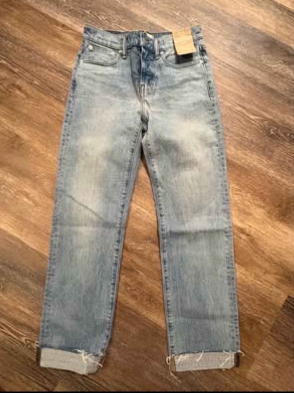 Madewell Straight Leg Jeans in Light Blue Wash